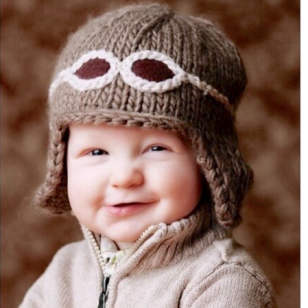 NEW pilot aviator hand knit hat 👨‍✈️